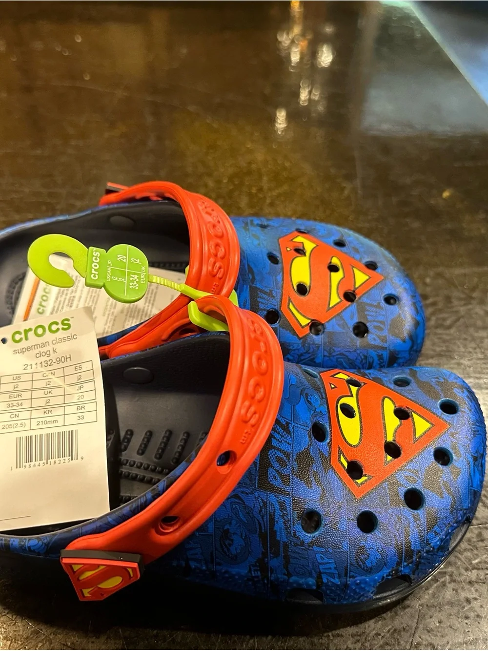CROCS Kids Superman Clogs - Blue & Red